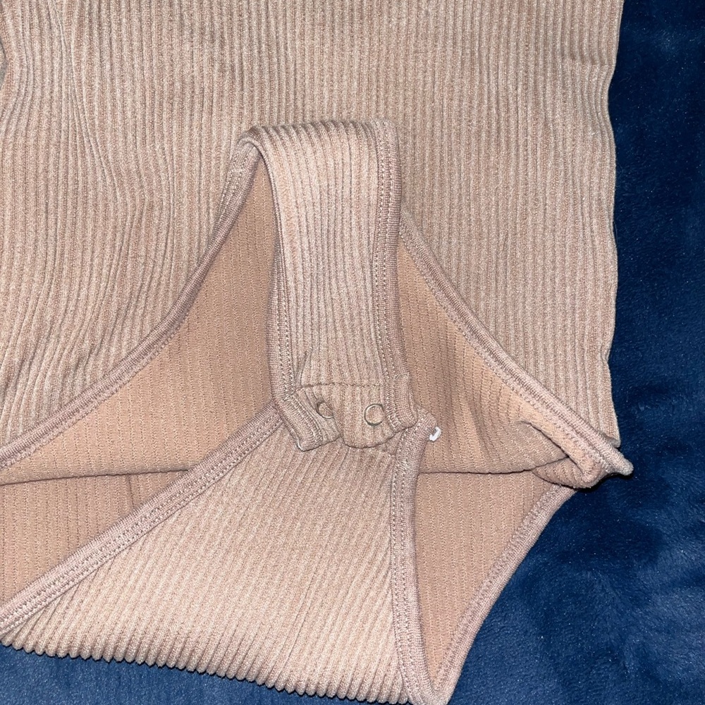 Woman’s Tan Ribbed Body Suit - Picture 2 of 3
